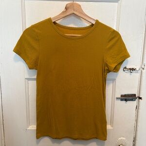 Everlane Mustard Yellow Ribbed T-Shirt